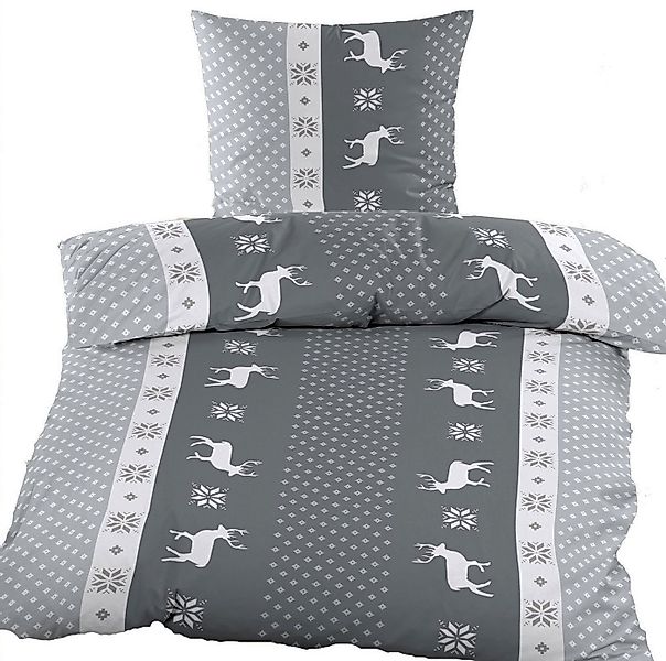 KH-Haushaltshandel Bettwäsche Biber Winter Bettwäsche 135 x 200 + 80x80cm, günstig online kaufen