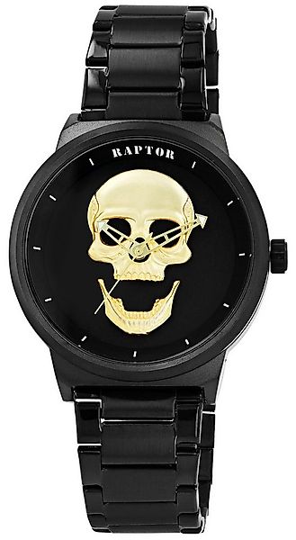 Raptor Quarzuhr Jano Edelstahlband, Totenkopf, maskulin, 3ATM, D: 45 mm günstig online kaufen