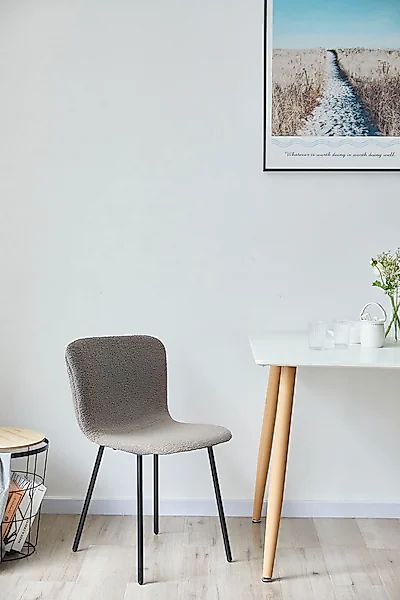SalesFever 4-Fußstuhl, (Set), 4 St., Bouclé, ergonomisch geformte Sitzfläch günstig online kaufen
