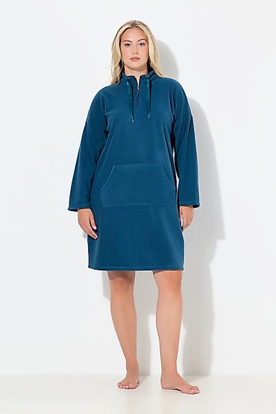 Ulla Popken Schlafanzug Loungewear-Fleecekleid Stehkragen Langarm günstig online kaufen