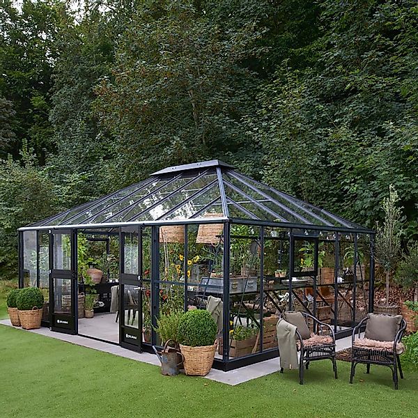 Juliana Gewächshaus Grand Oase 25 m² Anthrazit inkl. Fundamentrahmen günstig online kaufen