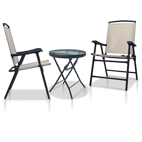 vidaXL 3-Tlg Bistro-Set Cremeweiß Stahl 3054573 günstig online kaufen