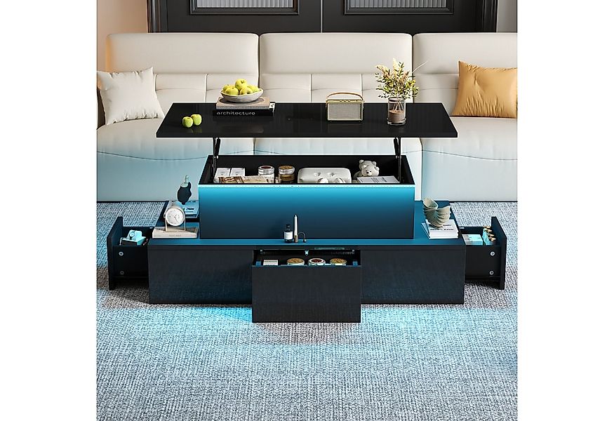 REDOM Couchtisch Hochglanz Wohnzimmertisch (Sofatisch, Beistelltisch, 1-St. günstig online kaufen