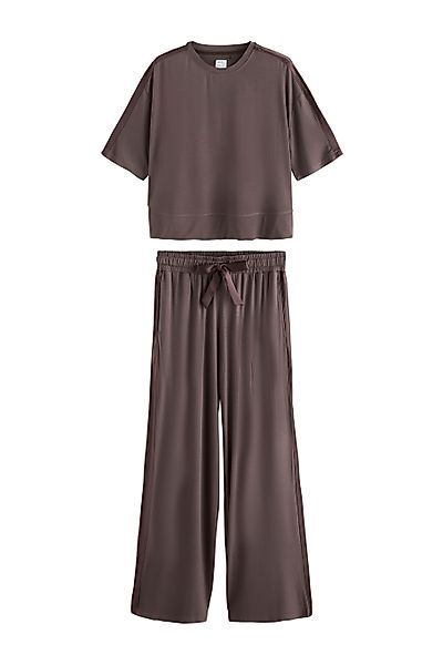 Next Pyjama Kurzärmeliger Schlafanzug aus Jersey-Satingemisch günstig online kaufen