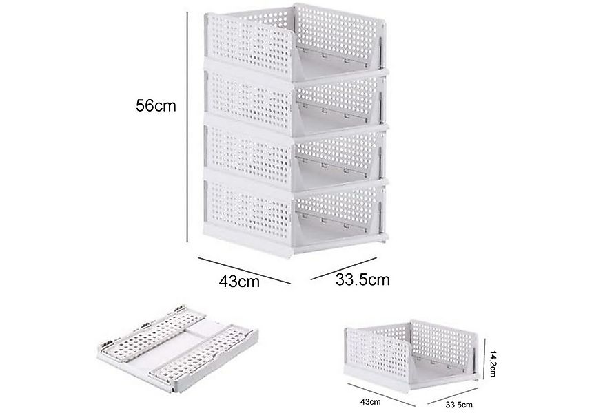 SURFOU Schubladenbox 4er Set Stapelbare Kleiderschrank Organizer, (Faltbare günstig online kaufen