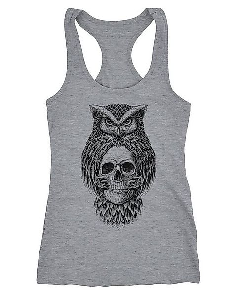 Neverless Tanktop Damen Tank-Top Eule Totenkopf Owl Skull Schädel Racerback günstig online kaufen