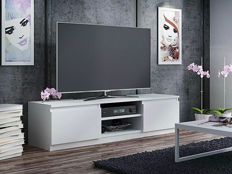 MIRJAN24 TV-Schrank 140 (mit zwei Drehtüren und Regal) 140x40x36 cm günstig online kaufen