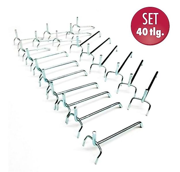 Kreher Werkzeughalter 40 tlg. Lochwandhaken, Metallhaken für Werkzeugwände, günstig online kaufen