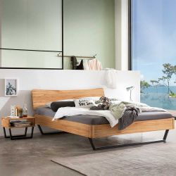 Naturholzbetten aus Wildbuche Massivholz und Stahl Industry und Loft Stil günstig online kaufen