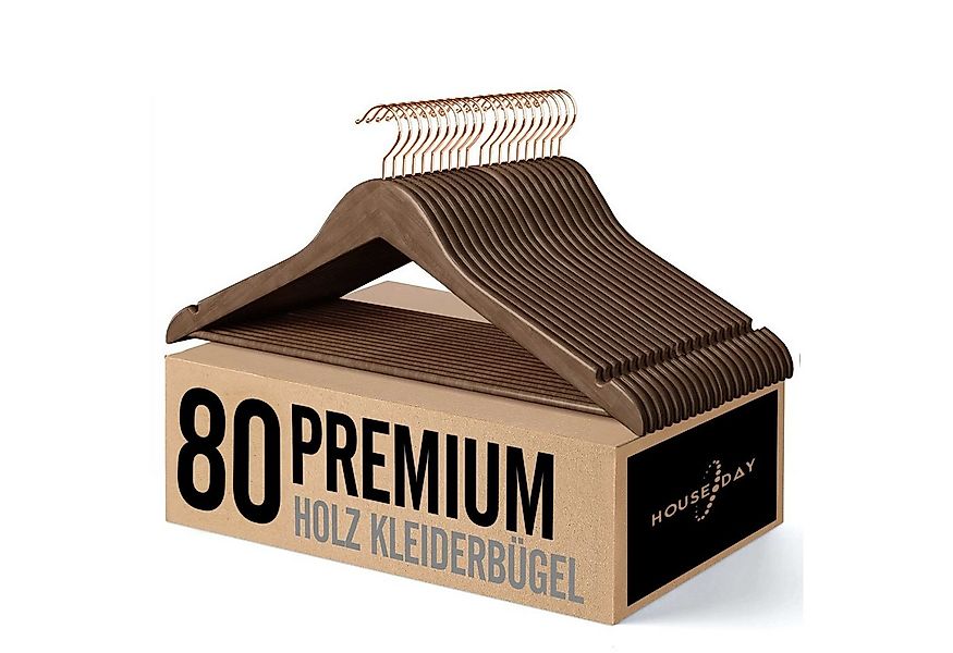 House Day Kleiderbügel Holz für Anzüge, rutschfest, (80-tlg), Kleiderbügel günstig online kaufen