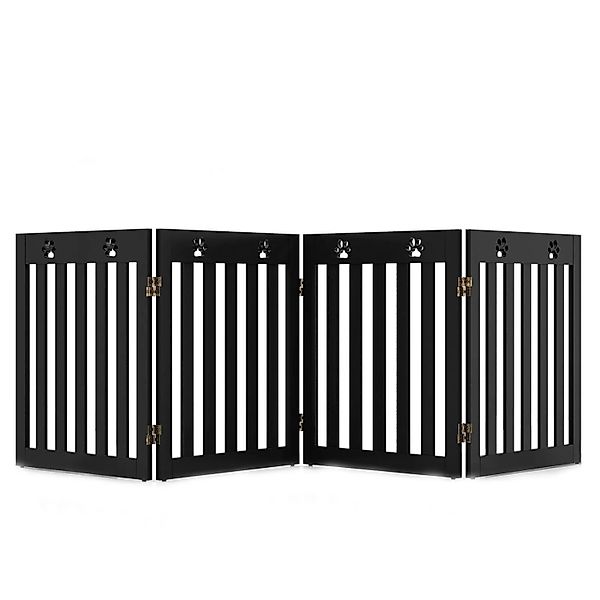 Costway Klappbar Treppengitter 60 cm Hoch 4 Paneele Braun günstig online kaufen