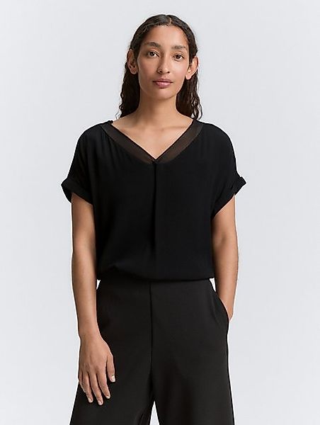 TOM TAILOR Kurzarmbluse Loose Fit Bluse mit V-Ausschnitt günstig online kaufen