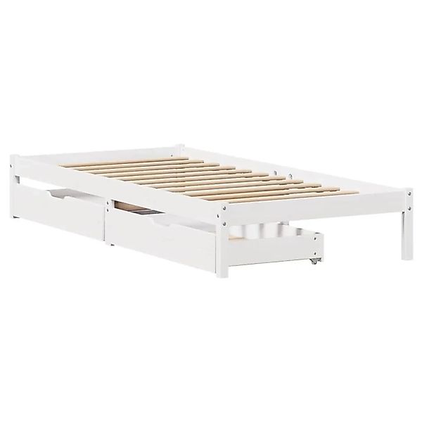 vidaXL Massivholzbett ohne Matratze Weiß 90x200 cm Kiefernholz 3301431 günstig online kaufen