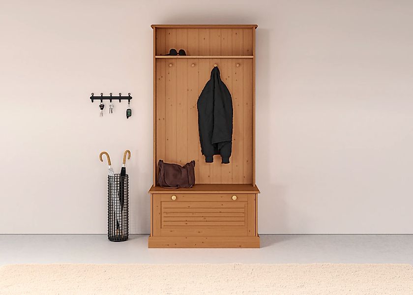 Home affaire Kompaktgarderobe "Liotta", Mit einer Klappe und 4 Kleiderhacke günstig online kaufen