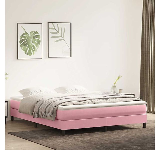 vidaXL Boxspringbett, Boxspringbett ohne Matratze Dunkelgrün 180x220 cm Sam günstig online kaufen