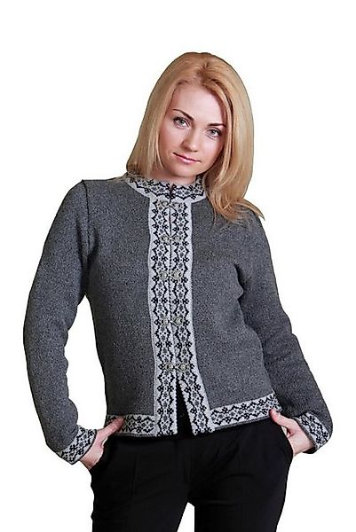 Natural Style Strickjacke mit Kontrastdetails aus Wolle günstig online kaufen