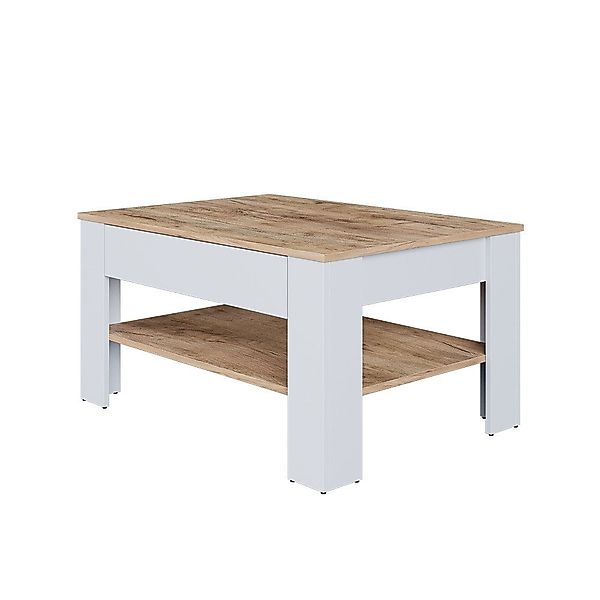 Vicco Couchtisch Milan, Weiß/Goldkraft Eiche, 92.2 günstig online kaufen