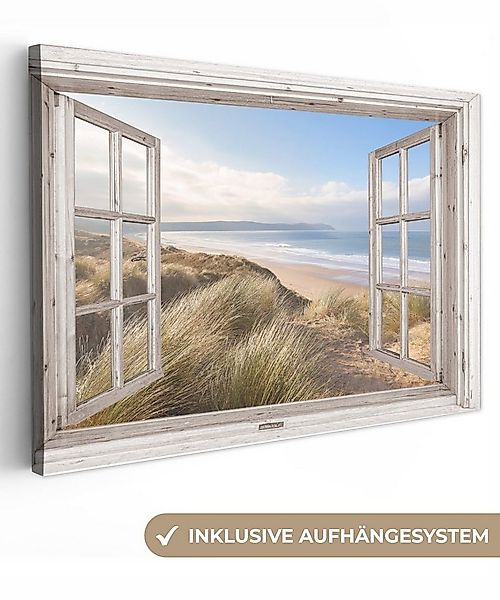 OneMillionCanvasses® Leinwandbild Durchblick - Strand - Meer - Dünen - Stra günstig online kaufen