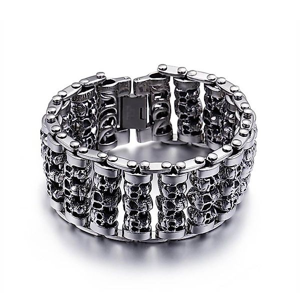 UNIQAL.de Edelstahlarmband Panzerarmband Herren "SKELETON KING" günstig online kaufen