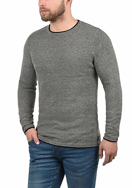 Blend Rundhalspullover "BHOdin" Strickpullover mit aufgerollten Abschlüssen günstig online kaufen