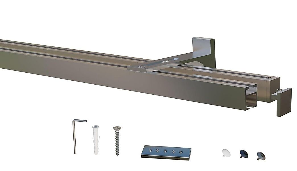 Gardineum Innenlaufschiene Eckige Innenlaufstange/ Gardinenstange 20x20mm günstig online kaufen