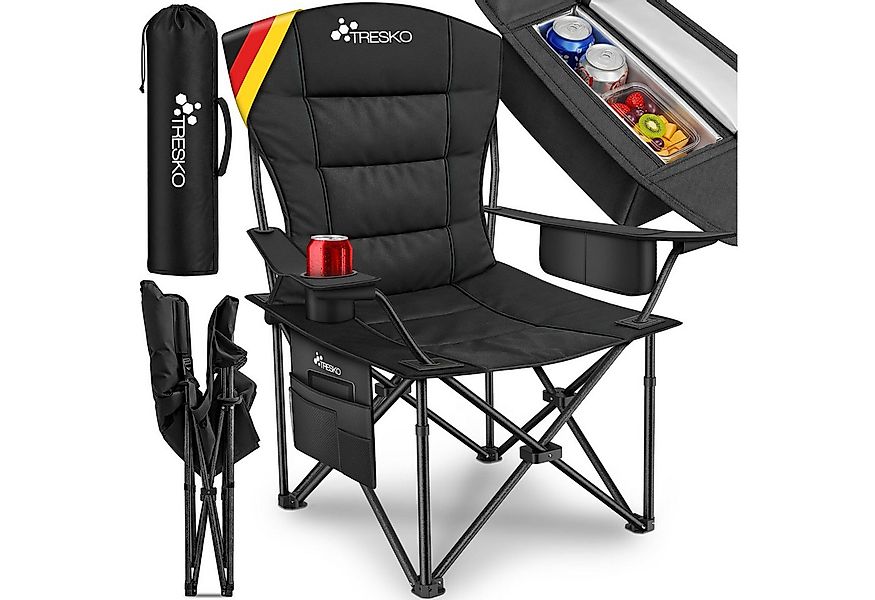 TRESKO Campingstuhl Faltbar bis 200kg Faltstuhl mit Kühltasche, Getränkehal günstig online kaufen