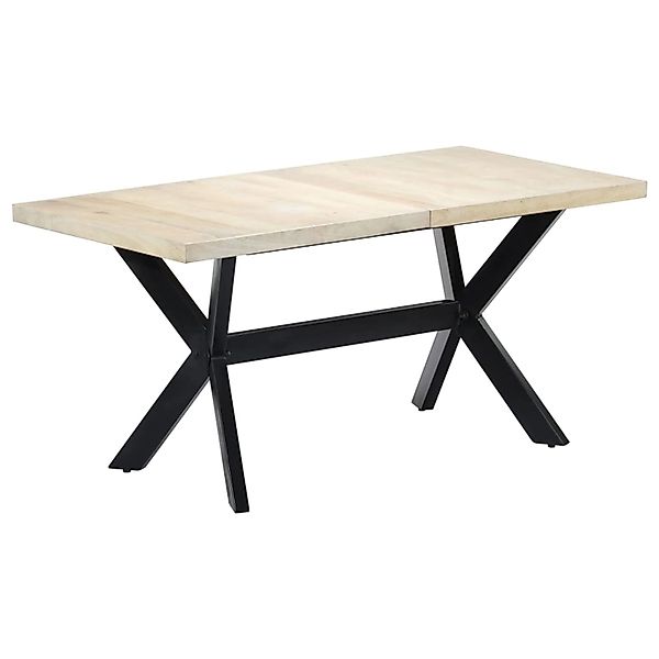 vidaXL Esstisch Weiß 160 x 80 x 75 cm Massivholz Mango günstig online kaufen