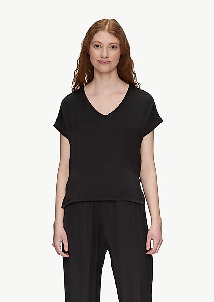 QS Kurzarmshirt Fabricmix-Shirt im Loose Fit günstig online kaufen