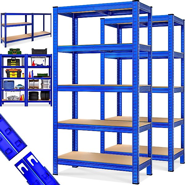 Schwerlastregal 2er-Set Blau 180x90x40cm 875kg günstig online kaufen