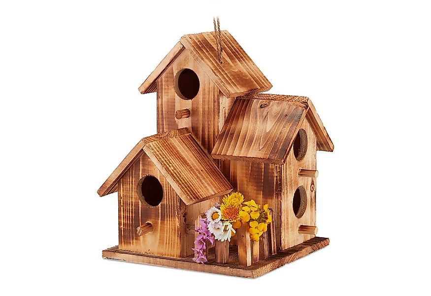 relaxdays Vogelhaus mit 3 Häus günstig online kaufen