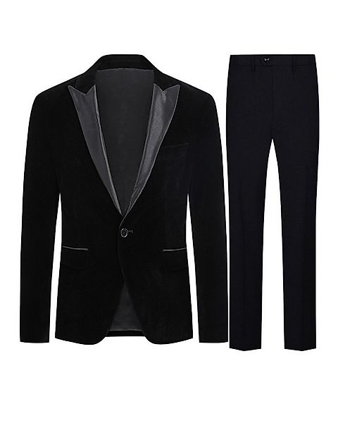 Allthemen Anzug (2 tlg) Herren Samt Herrenanzug Regular Fit Party Smoking günstig online kaufen