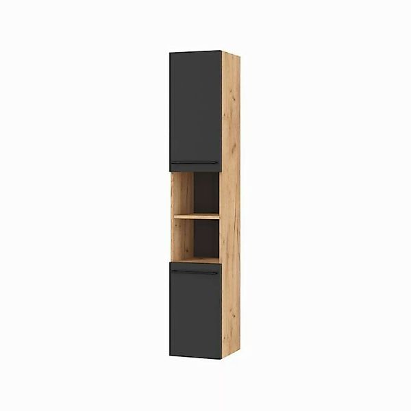 Planetmöbel Hochschrank LUX Hochschrank Gold Eiche / Anthrazit 30 cm günstig online kaufen