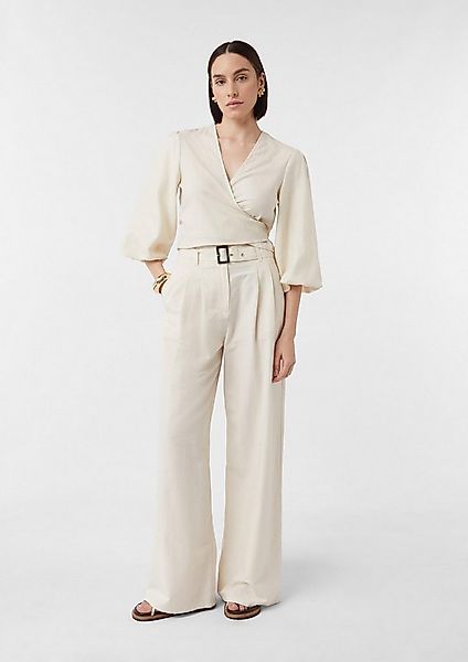 comma Chinos Hose Wide-Leg-Hose aus Leinenmix mit Stoffgürtel, comma x Füsu günstig online kaufen