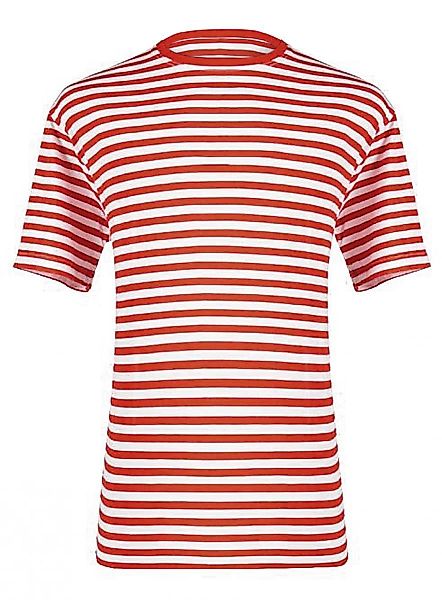 thetru T-Shirt Herren Ringelshirt kurzarm rot-weiß günstig online kaufen