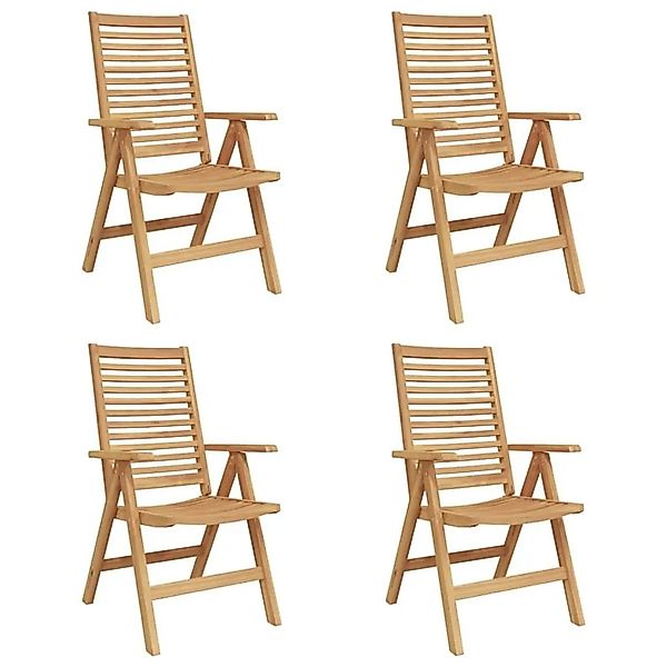 vidaXL Gartenstuhl 4 Stk Braun 52 x 64,5 x 108 cm Teak-Massivholz 3376031 günstig online kaufen