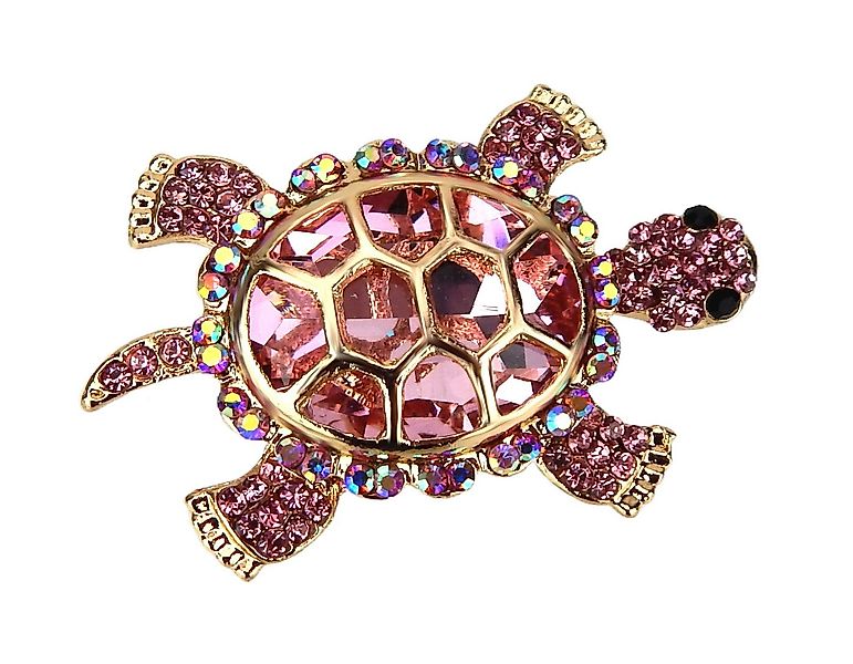 Ella Jonte Brosche, Stilvolle Schildkröten-Brosche mit funkelnden Strassste günstig online kaufen