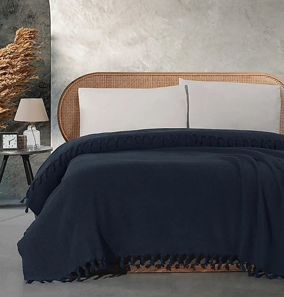 Wohndecke Wohndecke Classic in Dunkelblau 100% günstig online kaufen