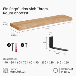 LAMO Manufaktur Wandregal Holz Baumkante Regal günstig online kaufen
