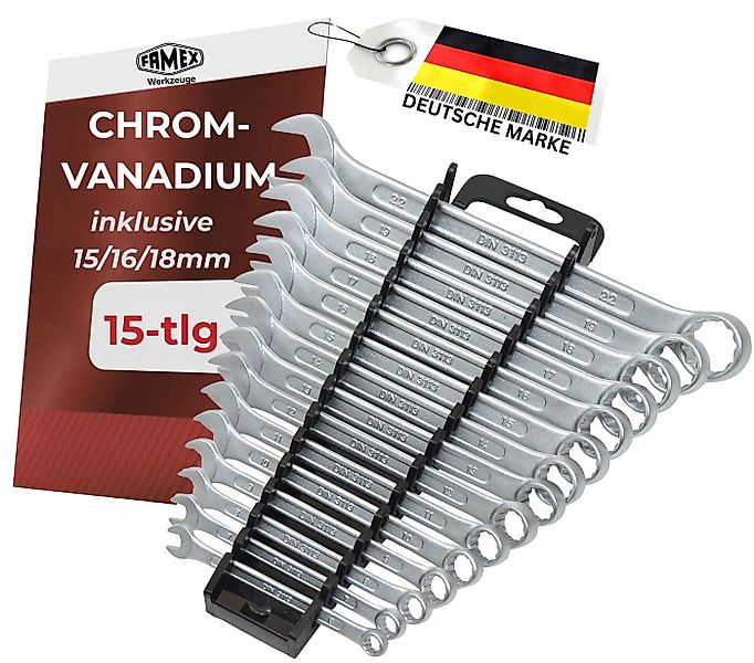 FAMEX Gabel- und Ringschlüssel 10355-15 Ringmaulschlüssel Satz (Gabelringsc günstig online kaufen