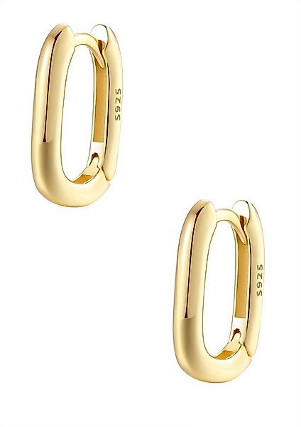 Hey Happiness Paar Creolen Silber 925 Herren eckig, 18K vergoldet, Kleine o günstig online kaufen