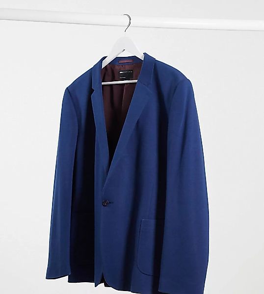 ASOS DESIGN – Plus – Super eng geschnittener Jersey-Blazer in Navy-Marinebl günstig online kaufen