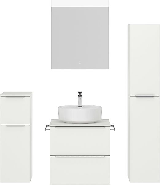 nobilia® Badmöbel-Set »Alvene«, (4 St., vormontiert, mit Soft-Close), inkl. günstig online kaufen