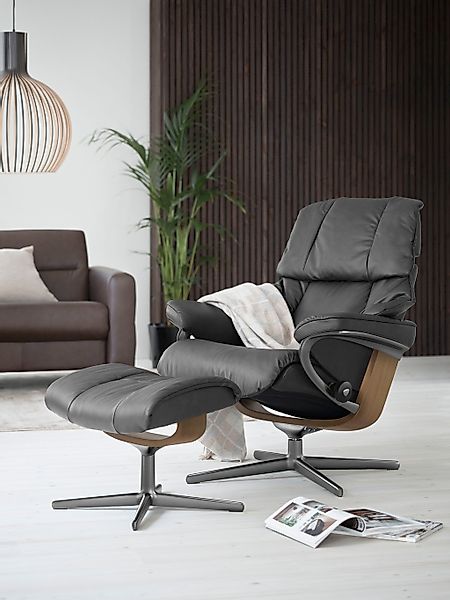 Stressless Relaxsessel "Reno" mit Cross Base, Größe S, M & L, Holzakzent Ei günstig online kaufen