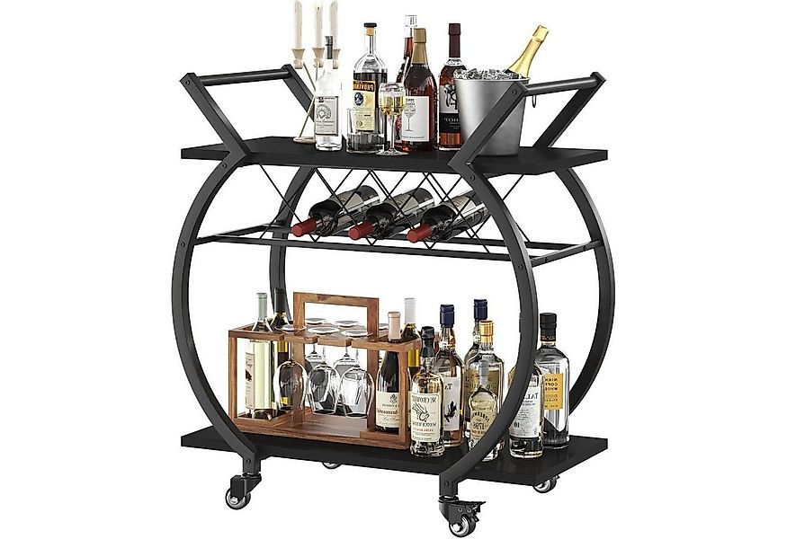 LuxusKollektion Bartisch Servierwagen mit Rollen und Weinregal für Küche un günstig online kaufen