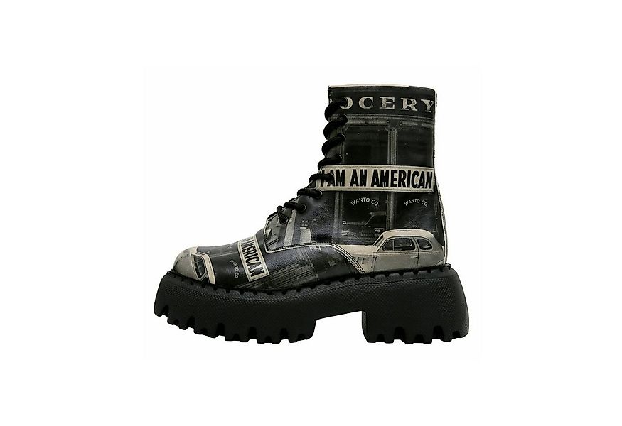 DOGO Navy Schnürstiefel Boots I Am An American Damen Stiefeletten Chelseabo günstig online kaufen
