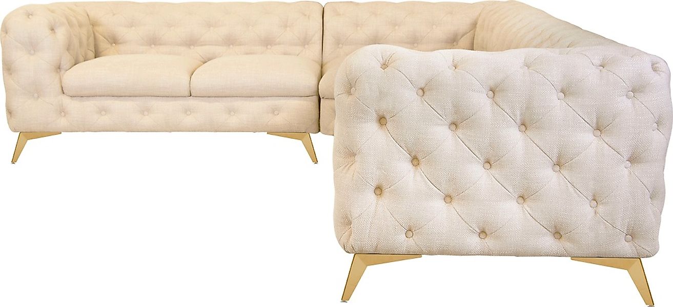 Leonique Chesterfield-Sofa "Glynis L-Form", aufwändige Knopfheftung, modern günstig online kaufen