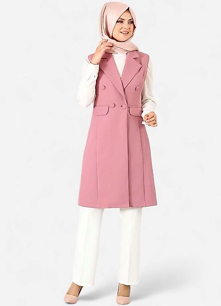 fashionshowcase Longtunika Damen Weste mit Knopfdetail günstig online kaufen