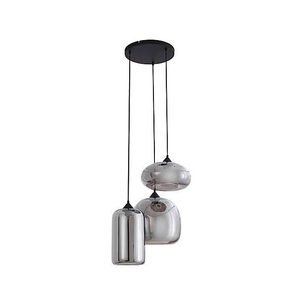 Lindby Pendelleuchte Marla 10033666 Modern in Schwarz aus Glas 3-flammig E2 günstig online kaufen