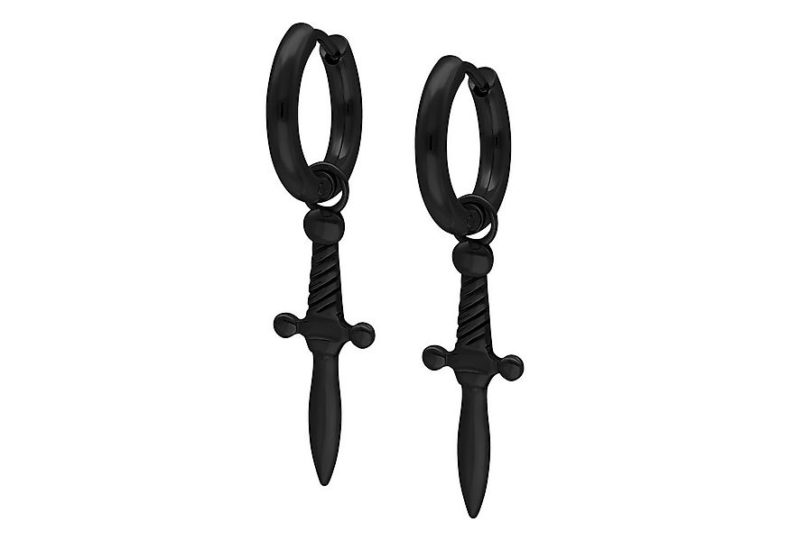 Wildcat Paar Ohrhänger Little Sword Hoops - Schwarz, Chirurgenstahl 316L - günstig online kaufen
