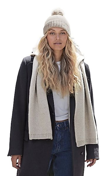 Beechfield® Mütze & Schal Set Bommelmütze & Strickschal - Mütze / Strickmüt günstig online kaufen